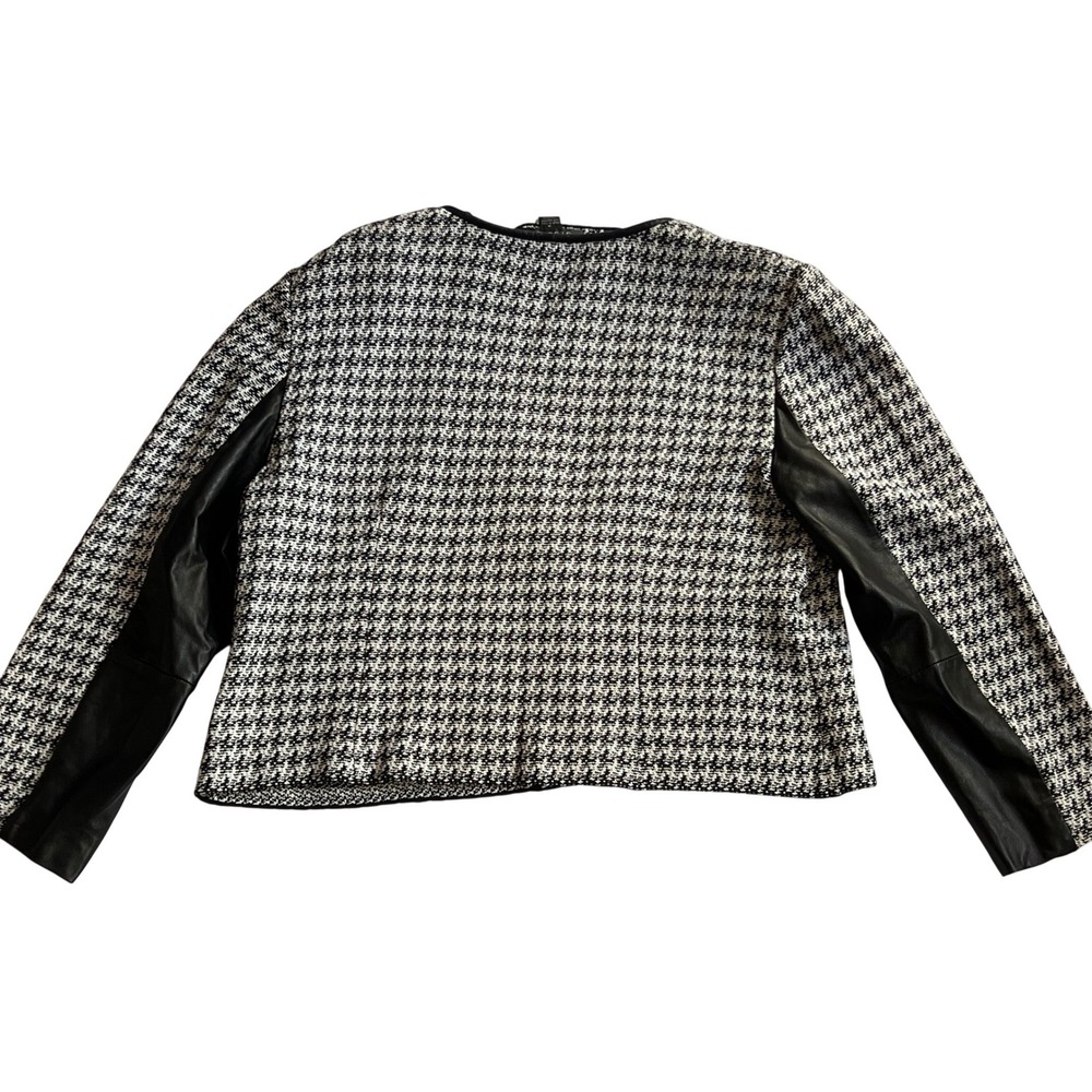 St John Collection Houndstooth Luxury Business Casual Jacket Black White Size 16 - Picture 3 of 8
